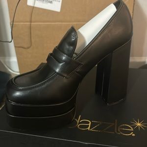 Black block heels